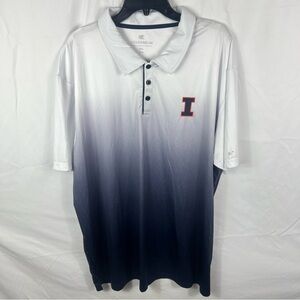 Colosseum Men's Ombre Illini Polo Shirt - Black and White